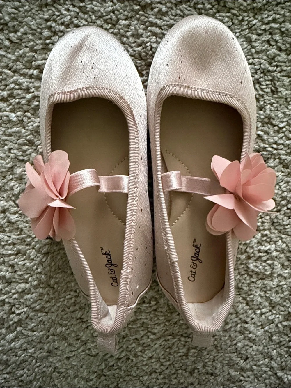 Cat & Jack Pink Flower Accent Ballet Flats